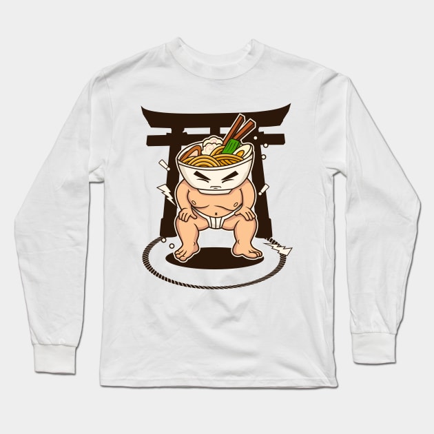 RAMEN SUMO Long Sleeve T-Shirt by beanbeardy